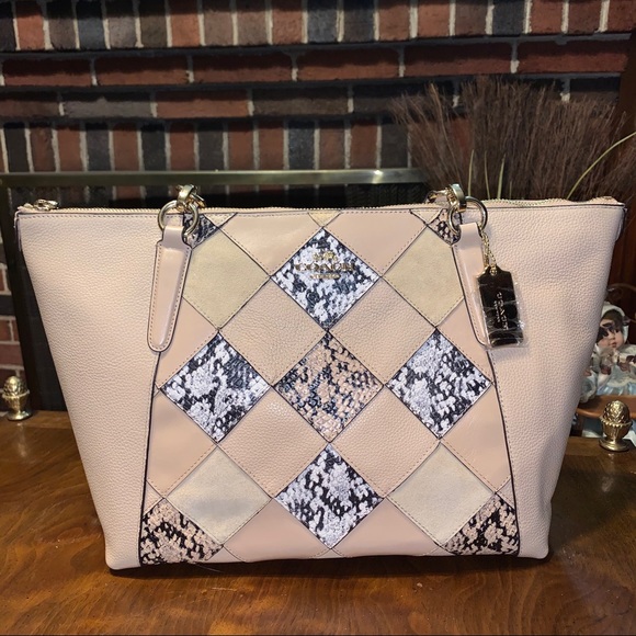 Coach Beige Snake Patchwork Ava Tote & Wallet NWT - Picture 3 of 14